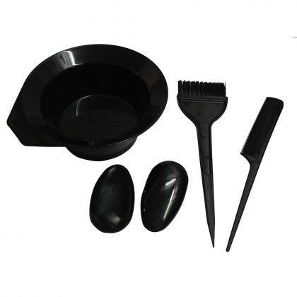 plastic hair coloring tools kit with mixing bowl and tinting brushe and comb hair salon equipment