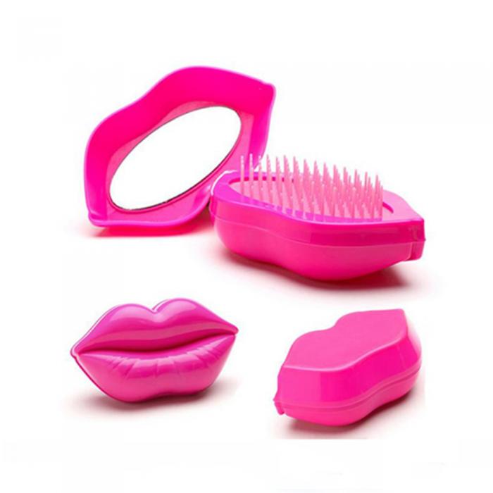 lip shape portable massage hair brush