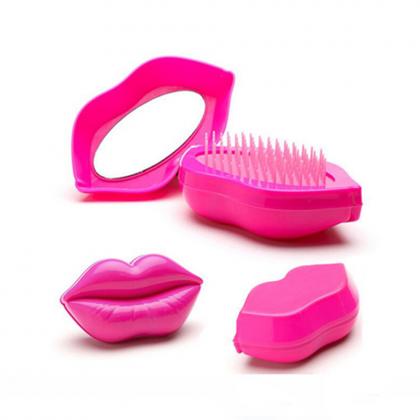 lip shape portable massage hair brush