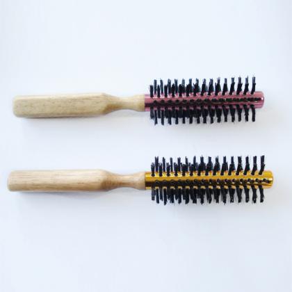 hair salon equipment custom rotating wooden handle hair brush