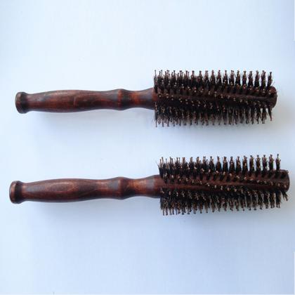 hair dryer brush boar bristle round wooden hair brush
