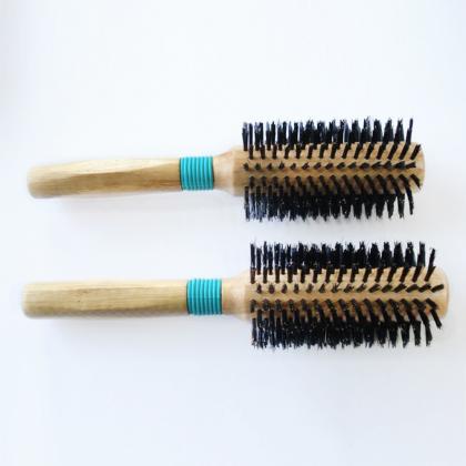 hair salon equipment rotating round wooden hair brush