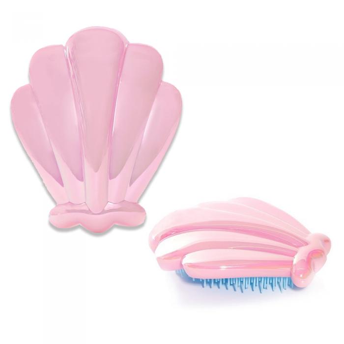 pink holographic shell hair brush,detangling hair brush ,tangle hair brush, detangler hair brush,brush hair,hair brush China factory wholesale