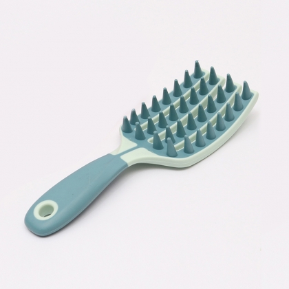 message bath shower hair brush with rubber teeth