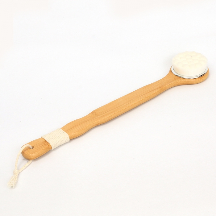 high quality scrubber natural bristle Spa massage body long handle bamboo shower bath brush