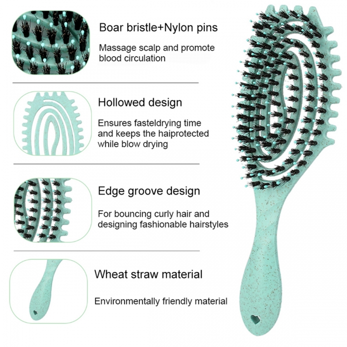 define styling curly hair brush with boar bristle